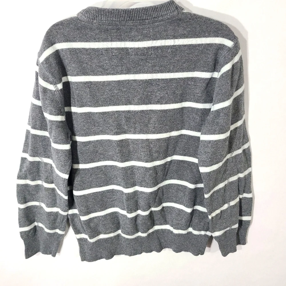 Old Navy Kids Boys Child Gray‎ White Crewneck Sweater Size 6 Casual